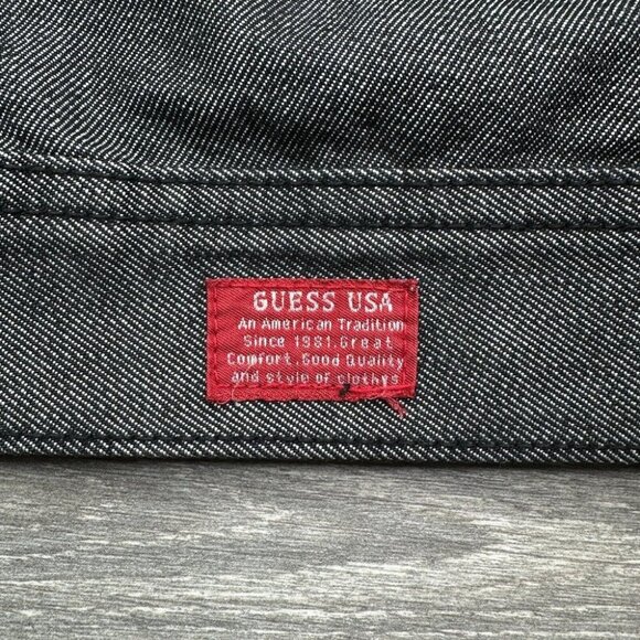 Guess Denim Trucker Jacket Men's XXL Gray Iridescent Silver Y2K Baggy Vintage - Picture 6 of 14